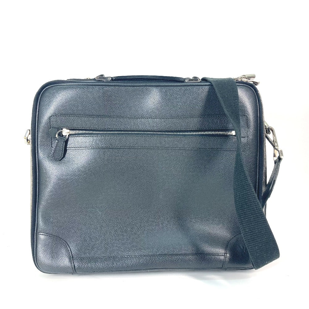 LOUIS VUITTON Business bag M32522 Taiga Leather black Taiga Porto Ordinatour Odessa mens Used Authentic