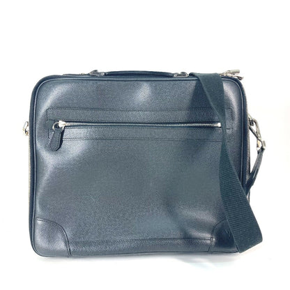LOUIS VUITTON Business bag M32522 Taiga Leather black Taiga Porto Ordinatour Odessa mens Used Authentic