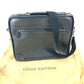 LOUIS VUITTON Business bag M32522 Taiga Leather black Taiga Porto Ordinatour Odessa mens Used Authentic