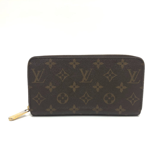 LOUIS VUITTON Long Wallet Purse M42616 Monogram canvas Brown Zippy wallet mens Used Authentic