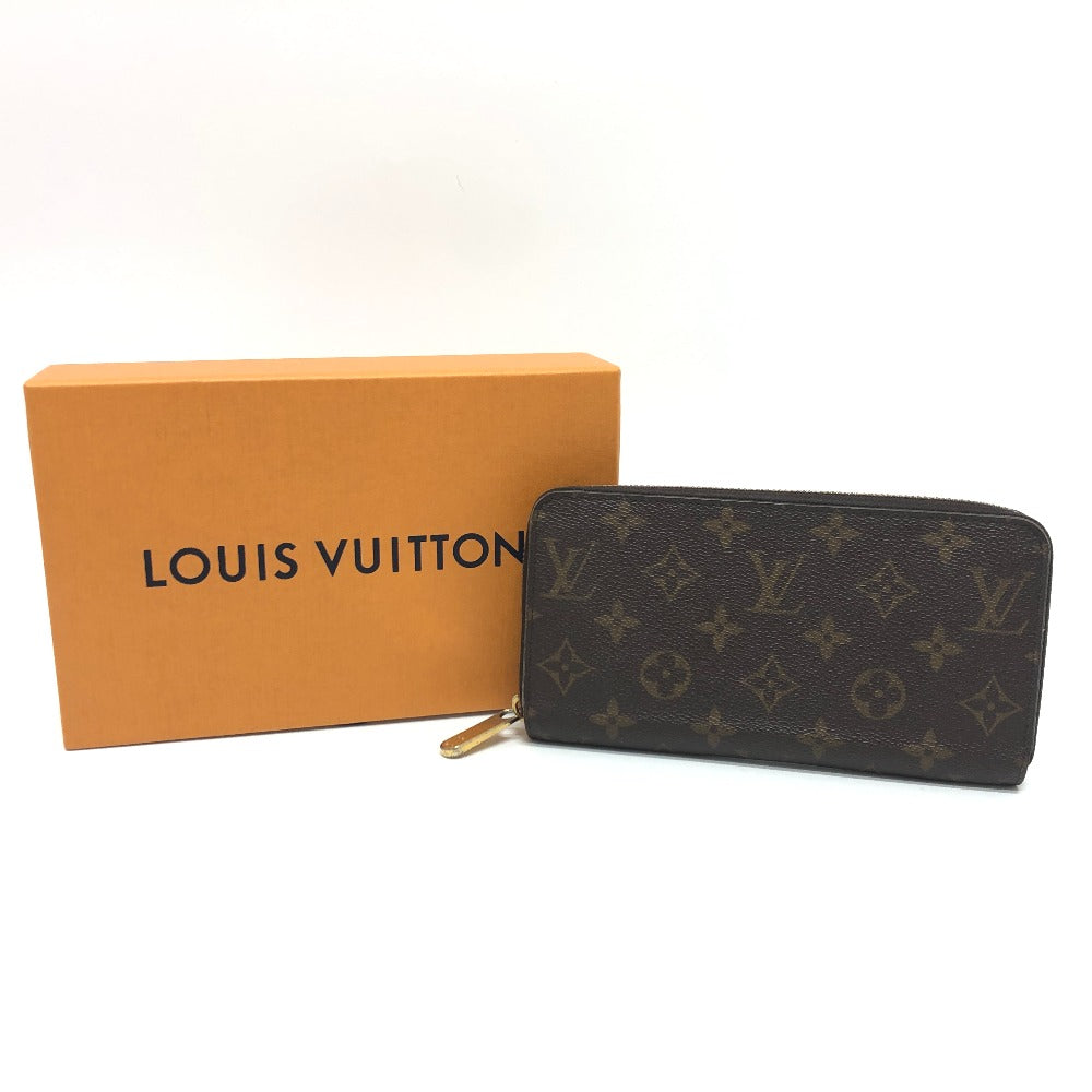 LOUIS VUITTON Long Wallet Purse M42616 Monogram canvas Brown Zippy wallet mens Used Authentic