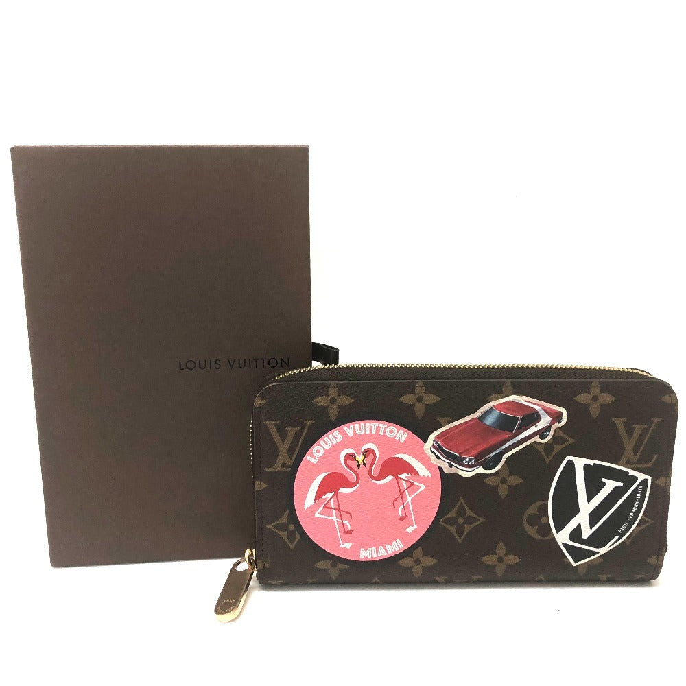 LOUIS VUITTON Long Wallet Purse M62149  Monogram canvas Brown Monogram sticker Zippy Wallet World Tour Women Used Authentic