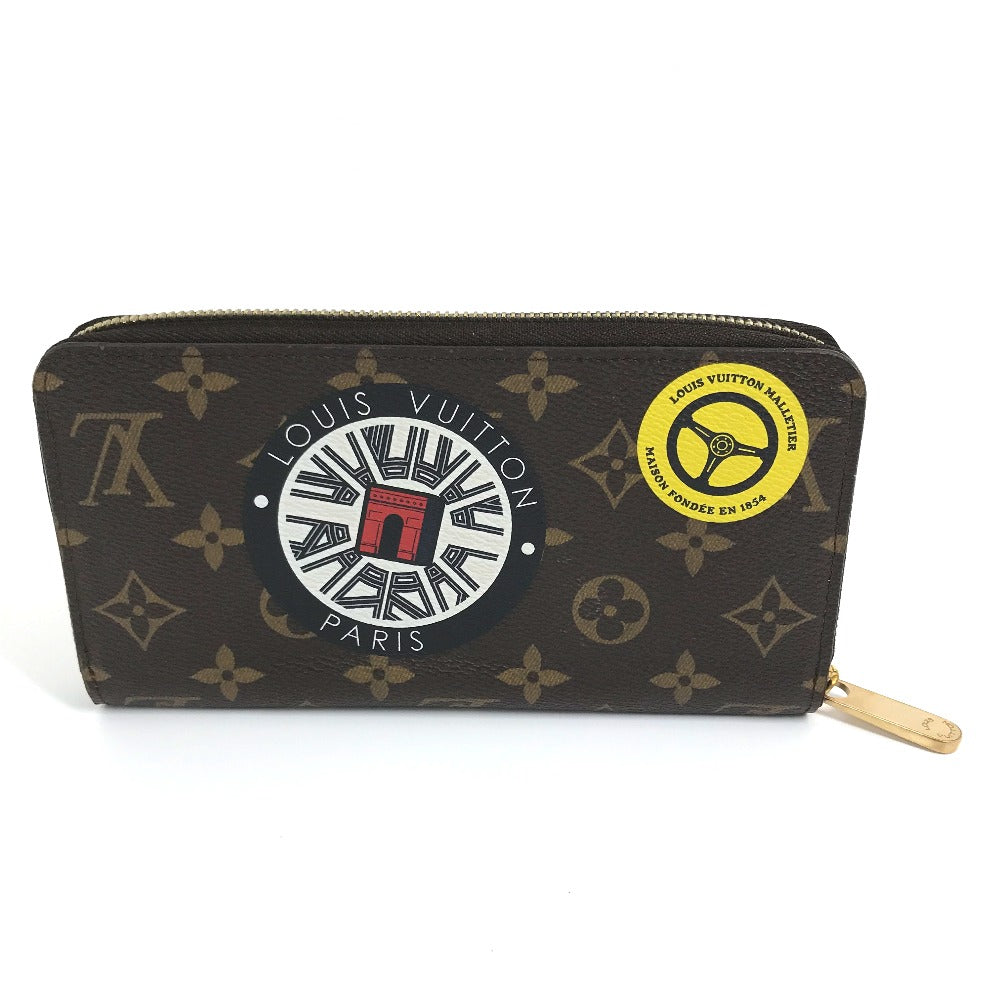 LOUIS VUITTON Long Wallet Purse M62149  Monogram canvas Brown Monogram sticker Zippy Wallet World Tour Women Used Authentic