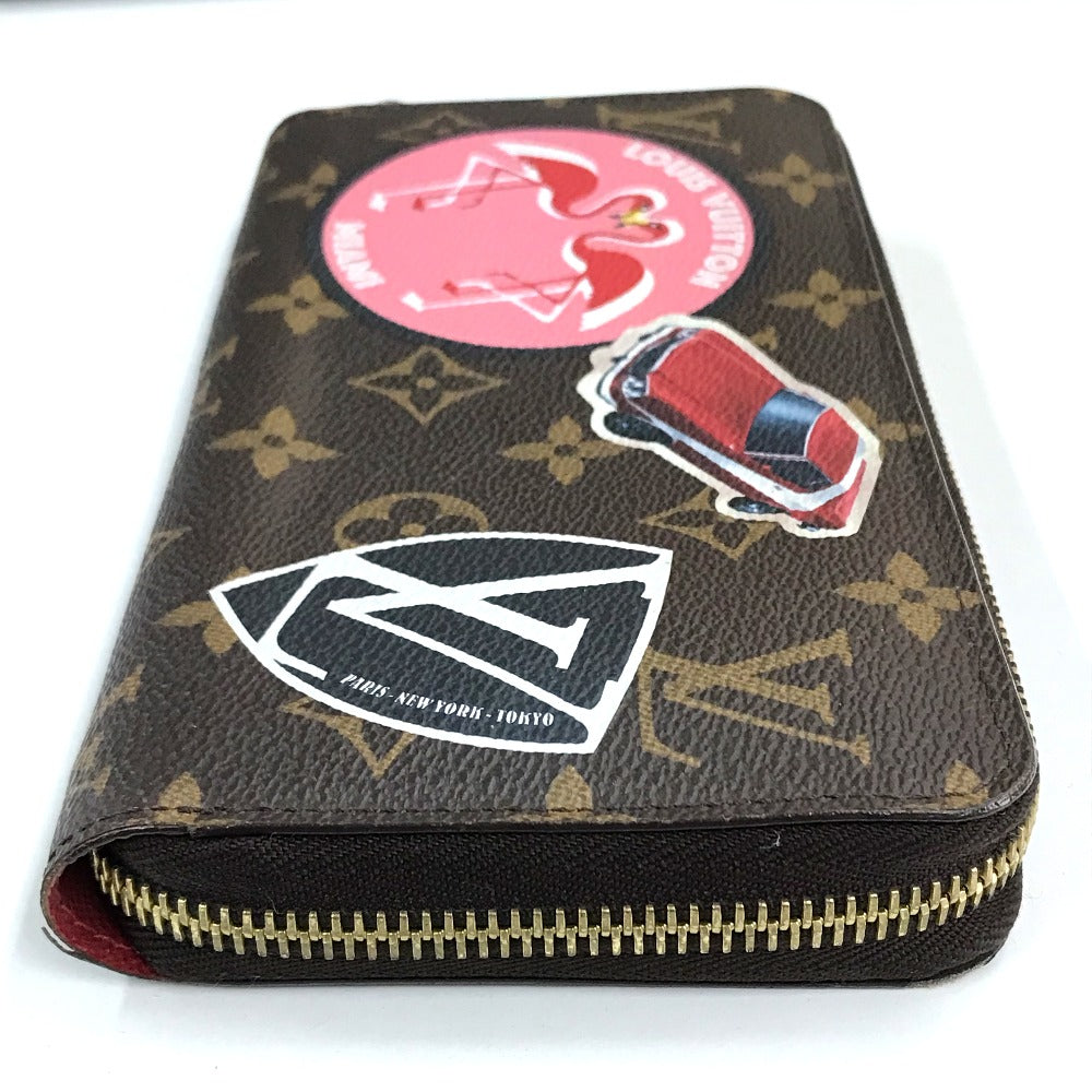LOUIS VUITTON Long Wallet Purse M62149  Monogram canvas Brown Monogram sticker Zippy Wallet World Tour Women Used Authentic