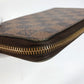 LOUIS VUITTON Long Wallet Purse N41661 Damier canvas Brown Damier Zippy wallet unisex(Unisex) Used Authentic
