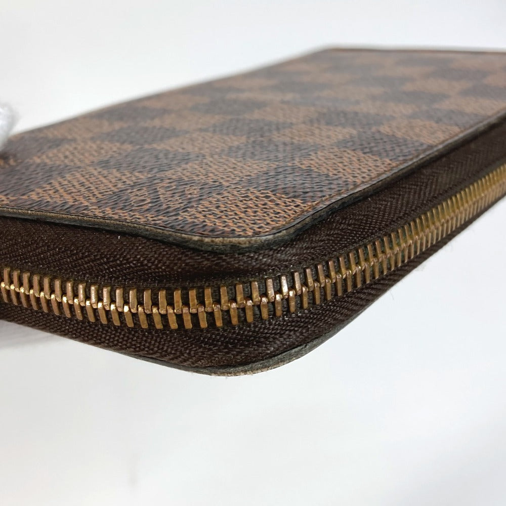 LOUIS VUITTON Long Wallet Purse N41661 Damier canvas Brown Damier Zippy wallet unisex(Unisex) Used Authentic