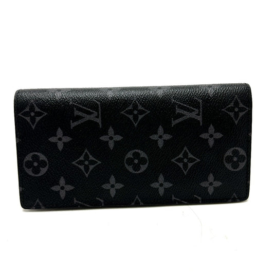 LOUIS VUITTON Long Wallet Purse M61697 Monogram Eclipse Canvas black Portefeuille Braza