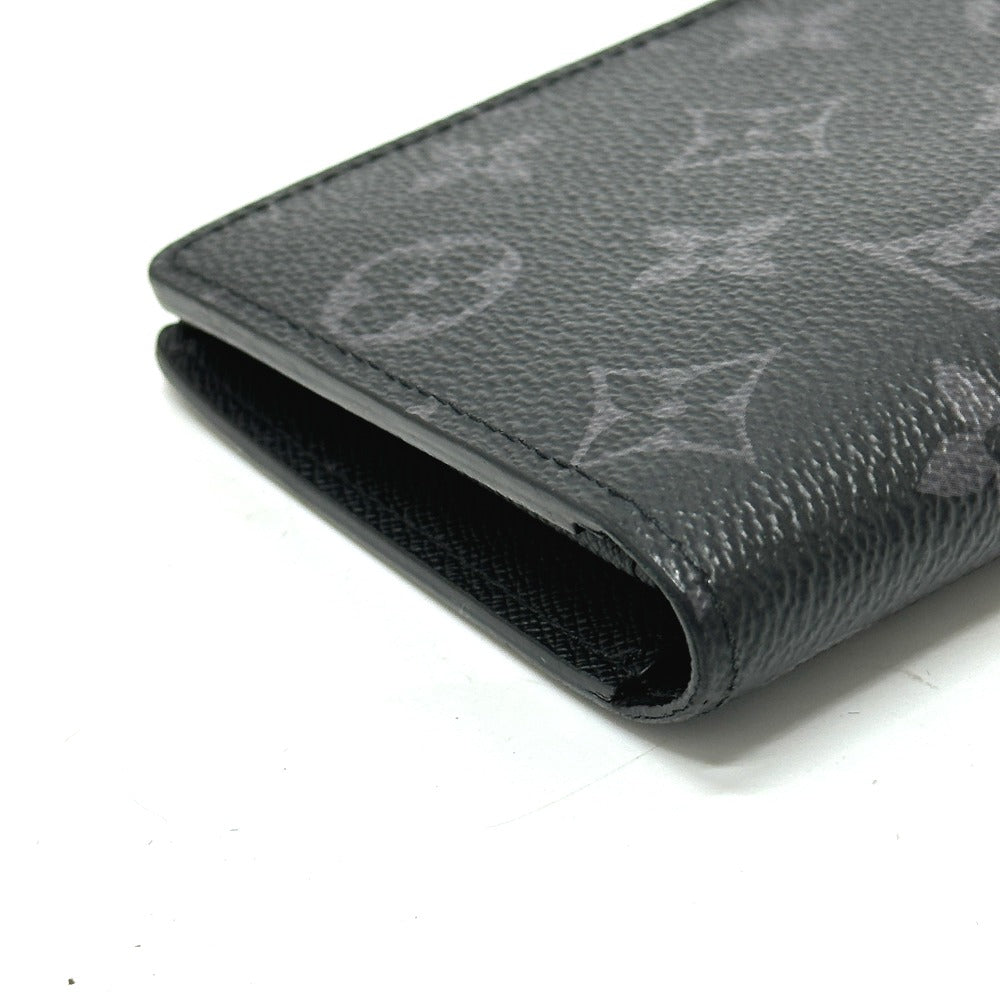 LOUIS VUITTON Long Wallet Purse M61697 Monogram Eclipse Canvas black Portefeuille Braza