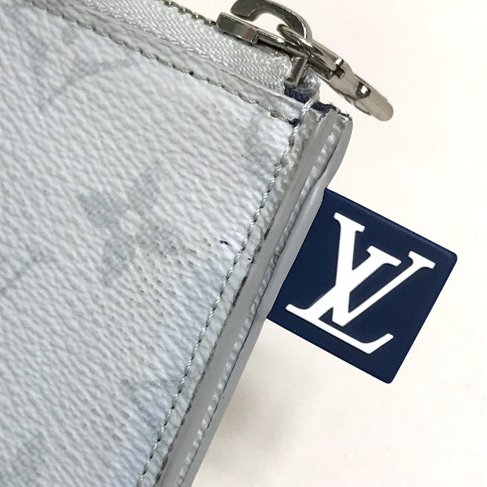 LOUIS VUITTON Clutch bag M61745 Monogram canvas Gray x red x navy Monogram white Pochette Jules PM mens Used Authentic