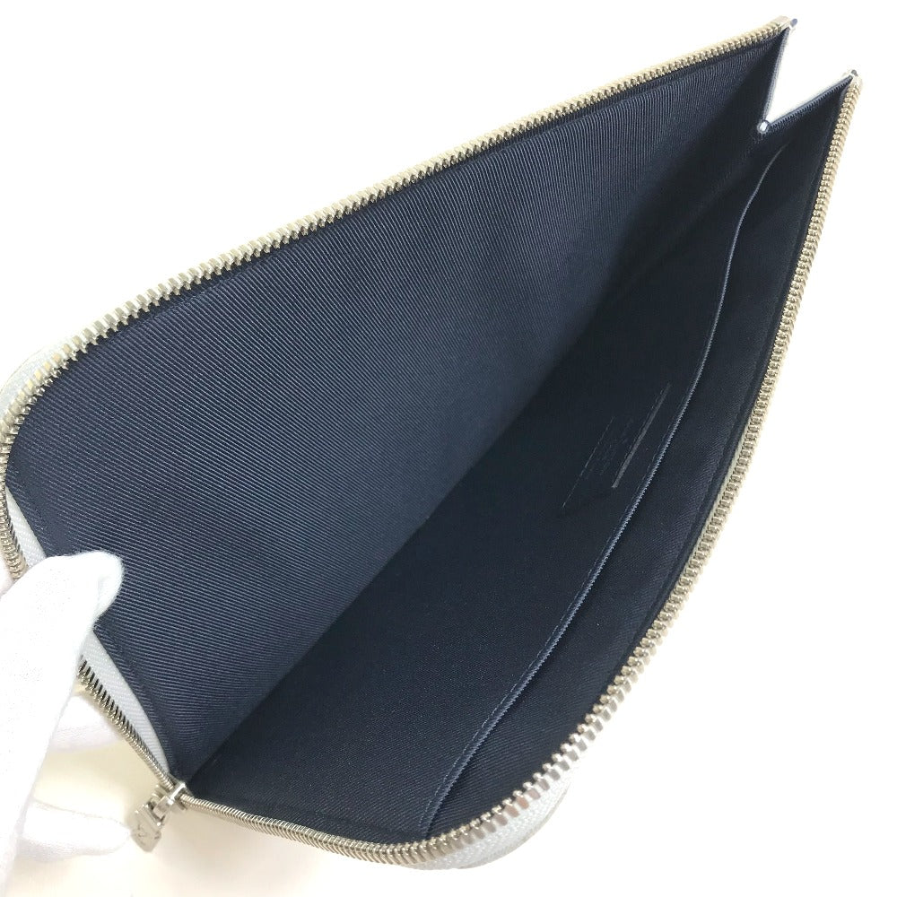 LOUIS VUITTON Clutch bag M61745 Monogram canvas Gray x red x navy Monogram white Pochette Jules PM mens Used Authentic