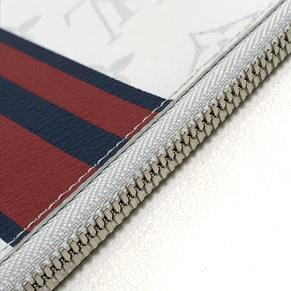 LOUIS VUITTON Clutch bag M61745 Monogram canvas Gray x red x navy Monogram white Pochette Jules PM mens Used Authentic
