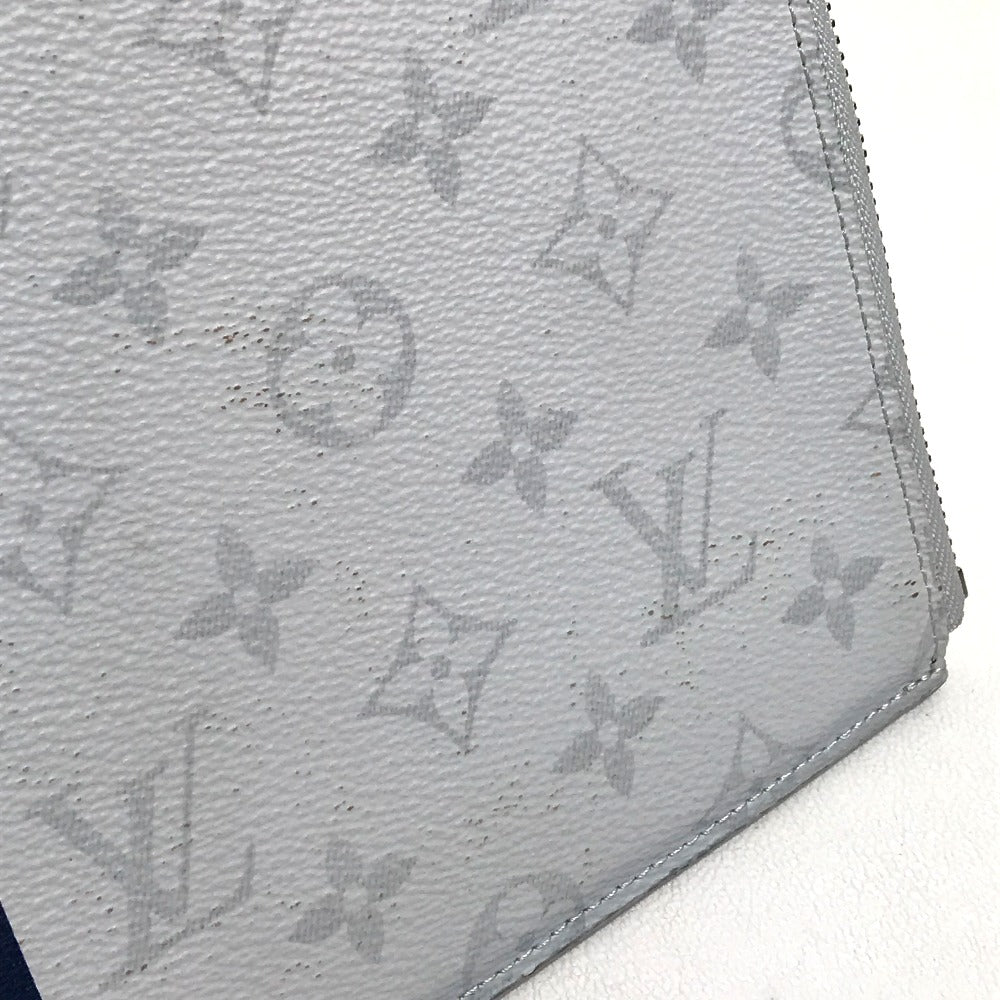 LOUIS VUITTON Clutch bag M61745 Monogram canvas Gray x red x navy Monogram white Pochette Jules PM mens Used Authentic
