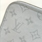 LOUIS VUITTON Clutch bag M61745 Monogram canvas Gray x red x navy Monogram white Pochette Jules PM mens Used Authentic