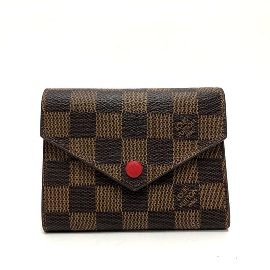 LOUIS VUITTON Folded wallet N41659 Damier canvas Brown Portefeuille Victorine