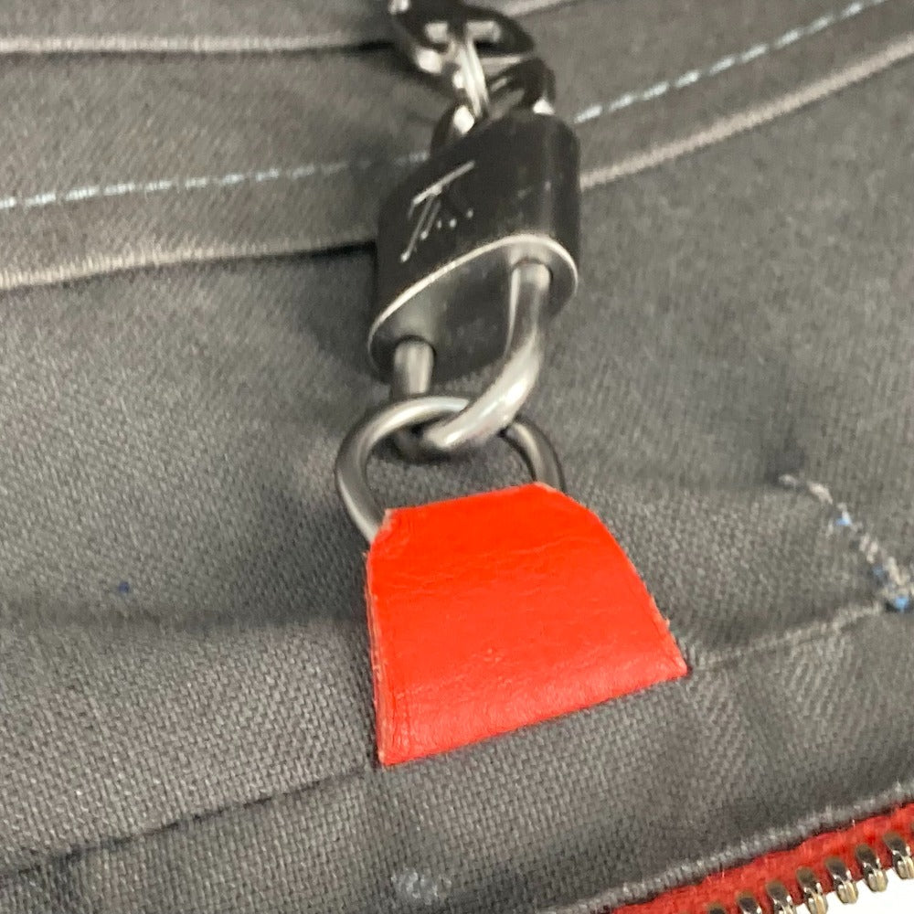LOUIS VUITTON Business bag N41143 Damier Anfini Leather Red Damier Anfini Porto Document Voyage PDV mens Used Authentic
