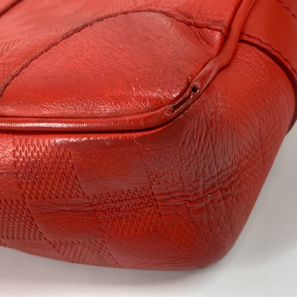 LOUIS VUITTON Business bag N41143 Damier Anfini Leather Red Damier Anfini Porto Document Voyage PDV mens Used Authentic