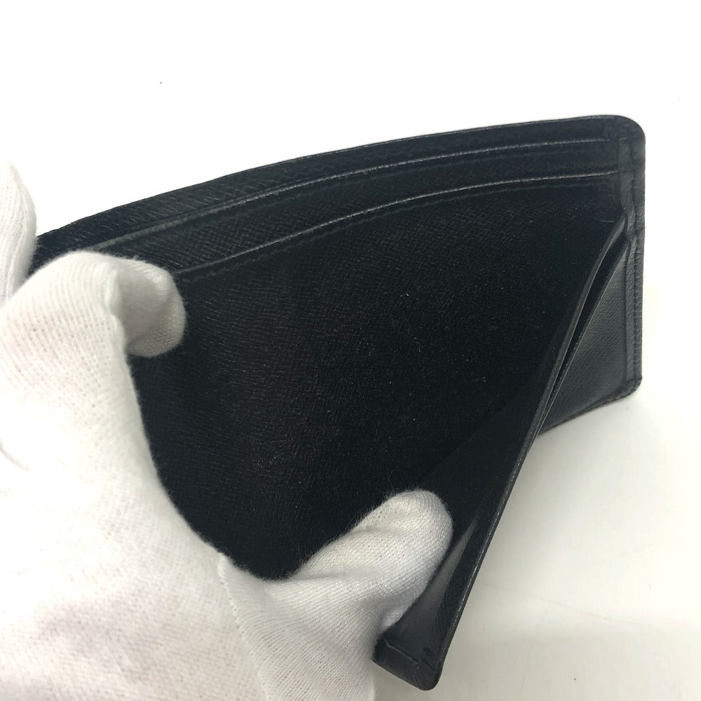 LOUIS VUITTON Folded wallet M30462 Taiga Leather black Porte Billets�ECartes Crdit mens Used Authentic