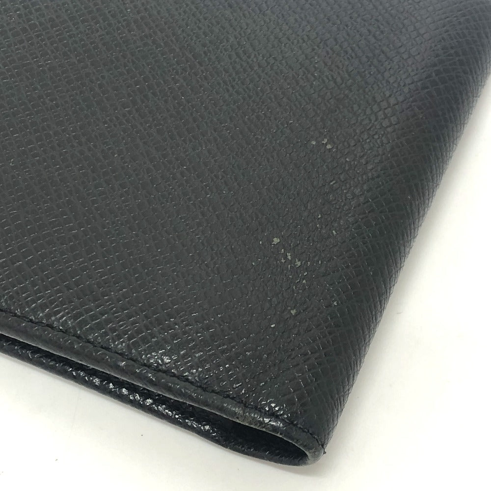 LOUIS VUITTON Folded wallet M30462 Taiga Leather black Porte Billets�ECartes Crdit mens Used Authentic