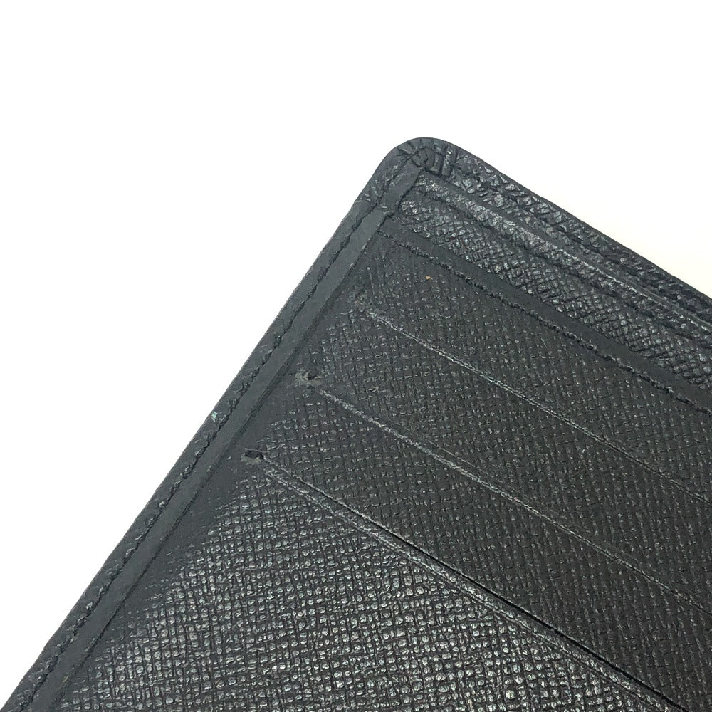 LOUIS VUITTON Folded wallet M30462 Taiga Leather black Porte Billets�ECartes Crdit mens Used Authentic