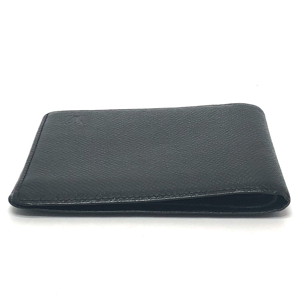 LOUIS VUITTON Folded wallet M30462 Taiga Leather black Porte Billets�ECartes Crdit mens Used Authentic