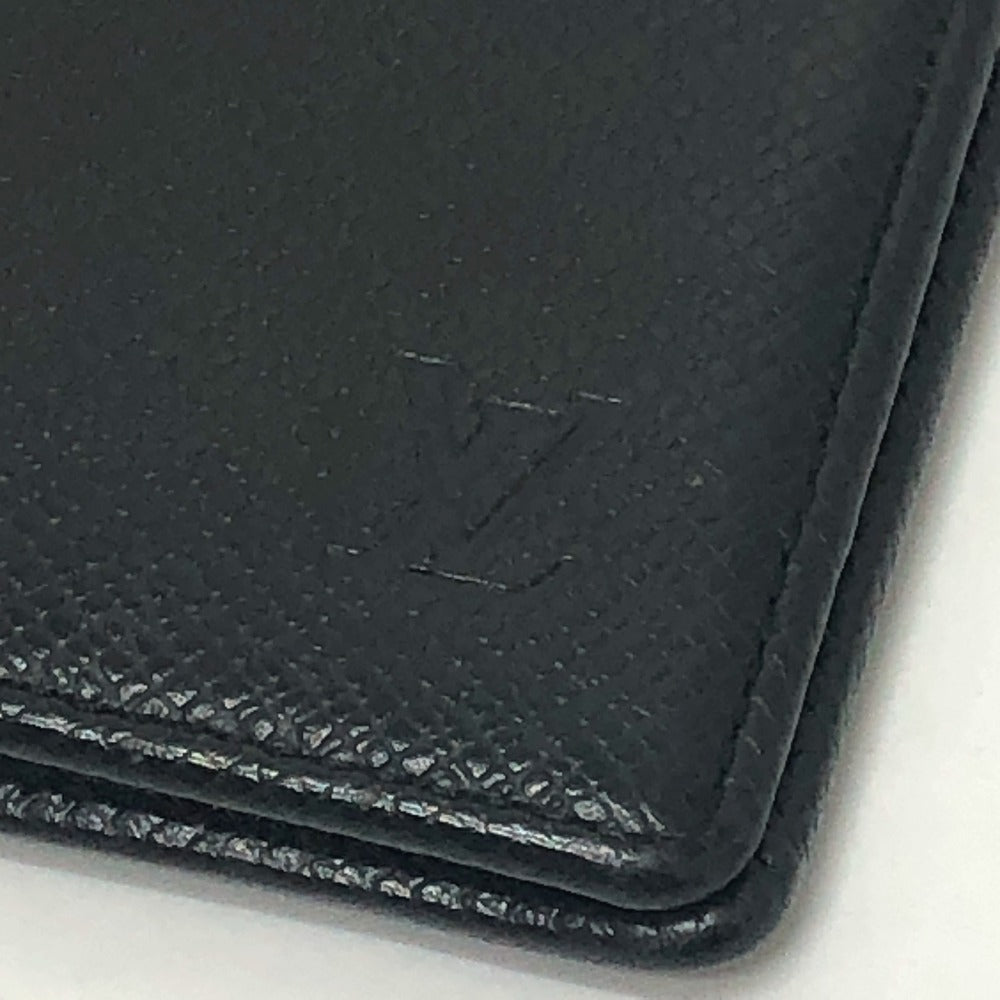 LOUIS VUITTON Folded wallet M30462 Taiga Leather black Porte Billets�ECartes Crdit mens Used Authentic