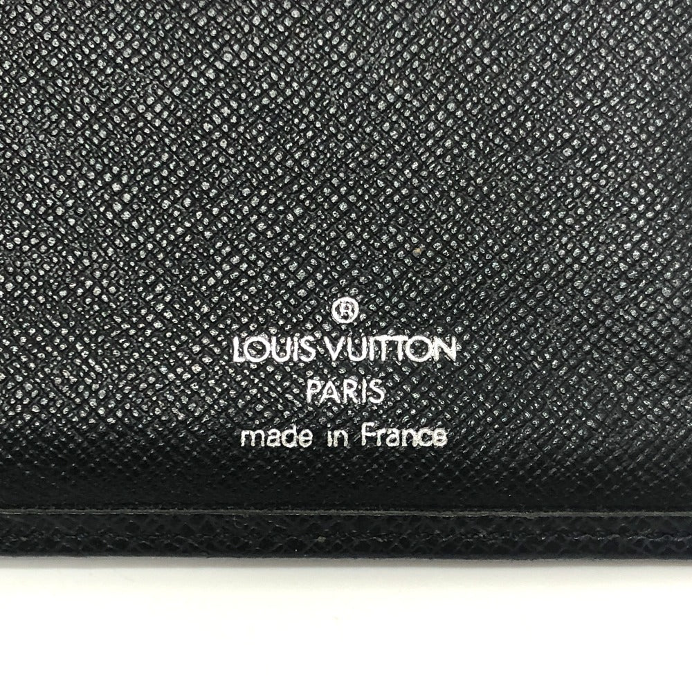 LOUIS VUITTON Folded wallet M30462 Taiga Leather black Porte Billets�ECartes Crdit mens Used Authentic
