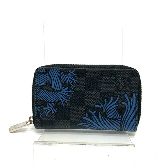 LOUIS VUITTON Coin case N41687 Damier Grafitto Canvas black Damier Grafitte Christopher Nemeth Zippy mens Used Authentic