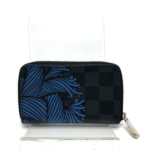 LOUIS VUITTON Coin case N41687 Damier Grafitto Canvas black Damier Grafitte Christopher Nemeth Zippy mens Used Authentic