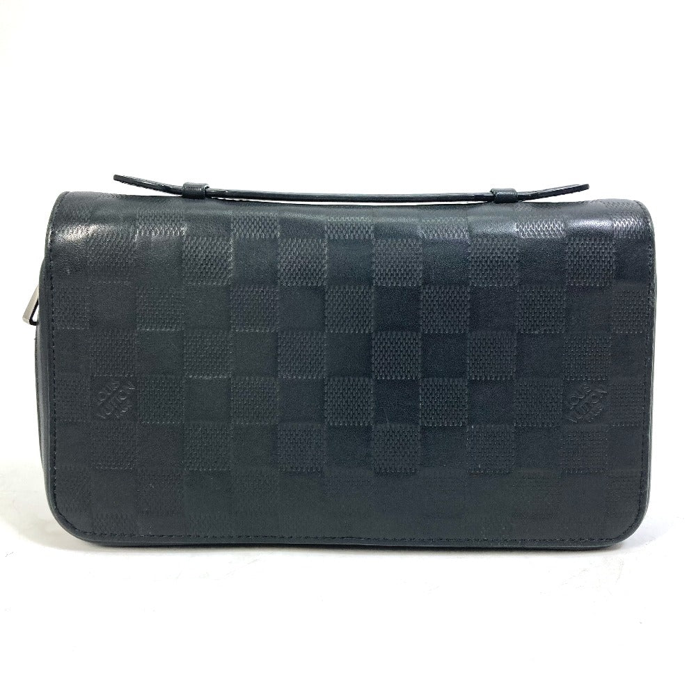 LOUIS VUITTON Long Wallet Purse N61254 Damier Anfini Leather black Damier Anfini Zippy XL