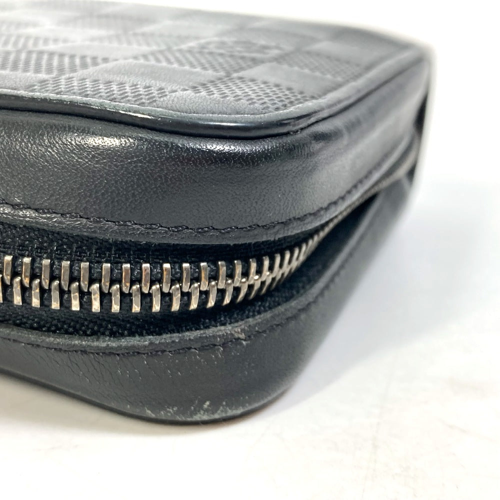 LOUIS VUITTON Long Wallet Purse N61254 Damier Anfini Leather black Damier Anfini Zippy XL