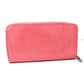 LOUIS VUITTON Long Wallet Purse M61562 Monogram Vernis pink Monogram Vernis Zippy wallet Women Used Authentic