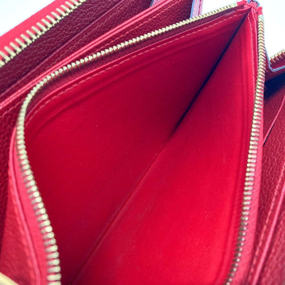 LOUIS VUITTON Long Wallet Purse M61865 Monogram Ann Platt Leather Red Monogram Ann Platt Zippy wallet unisex(Unisex) Used Authentic