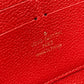 LOUIS VUITTON Long Wallet Purse M61865 Monogram Ann Platt Leather Red Monogram Ann Platt Zippy wallet unisex(Unisex) Used Authentic