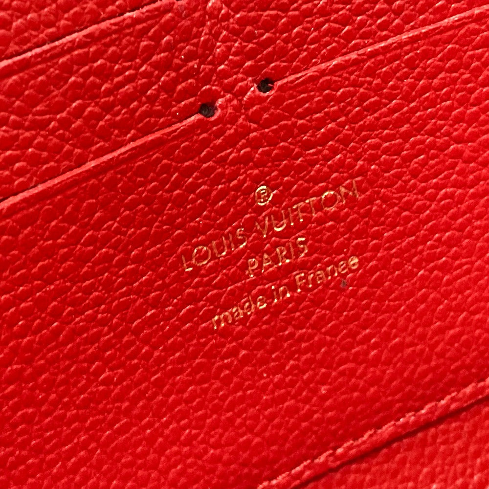 LOUIS VUITTON Long Wallet Purse M61865 Monogram Ann Platt Leather Red Monogram Ann Platt Zippy wallet unisex(Unisex) Used Authentic