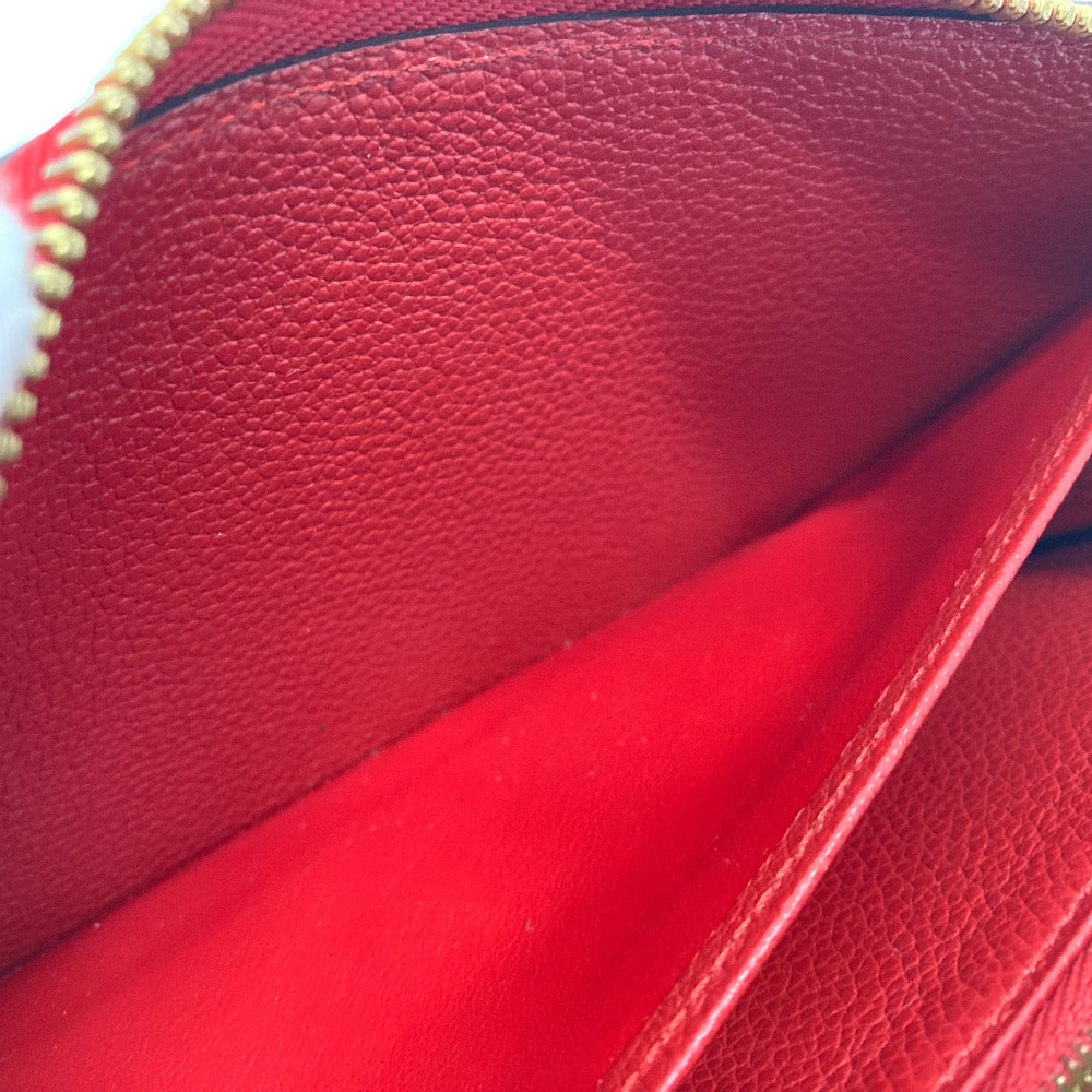 LOUIS VUITTON Long Wallet Purse M61865 Monogram Ann Platt Leather Red Monogram Ann Platt Zippy wallet unisex(Unisex) Used Authentic