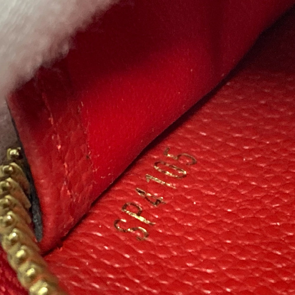 LOUIS VUITTON Long Wallet Purse M61865 Monogram Ann Platt Leather Red Monogram Ann Platt Zippy wallet unisex(Unisex) Used Authentic
