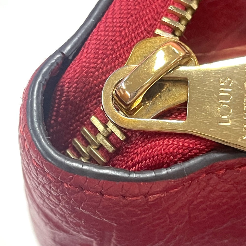 LOUIS VUITTON Long Wallet Purse M61865 Monogram Ann Platt Leather Red Monogram Ann Platt Zippy wallet unisex(Unisex) Used Authentic