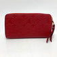 LOUIS VUITTON Long Wallet Purse M61865 Monogram Ann Platt Leather Red Monogram Ann Platt Zippy wallet unisex(Unisex) Used Authentic