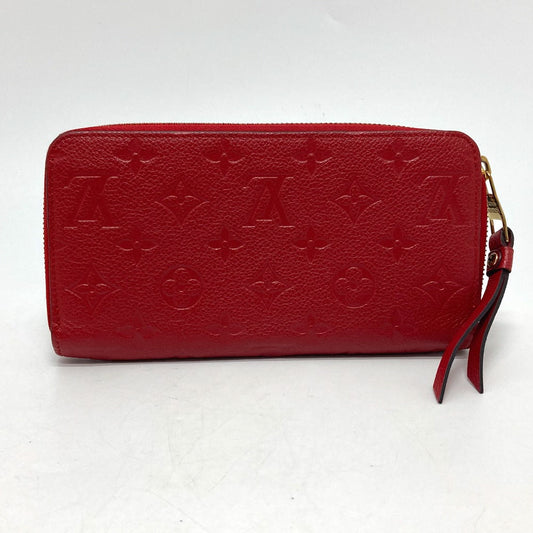 LOUIS VUITTON Long Wallet Purse M61865 Monogram Ann Platt Leather Red Monogram Ann Platt Zippy wallet unisex(Unisex) Used Authentic