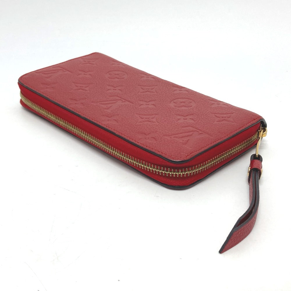 LOUIS VUITTON Long Wallet Purse M61865 Monogram Ann Platt Leather Red Monogram Ann Platt Zippy wallet unisex(Unisex) Used Authentic