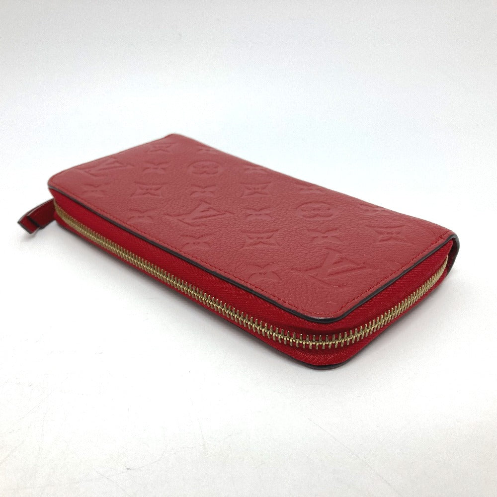 LOUIS VUITTON Long Wallet Purse M61865 Monogram Ann Platt Leather Red Monogram Ann Platt Zippy wallet unisex(Unisex) Used Authentic