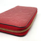 LOUIS VUITTON Long Wallet Purse M61865 Monogram Ann Platt Leather Red Monogram Ann Platt Zippy wallet unisex(Unisex) Used Authentic