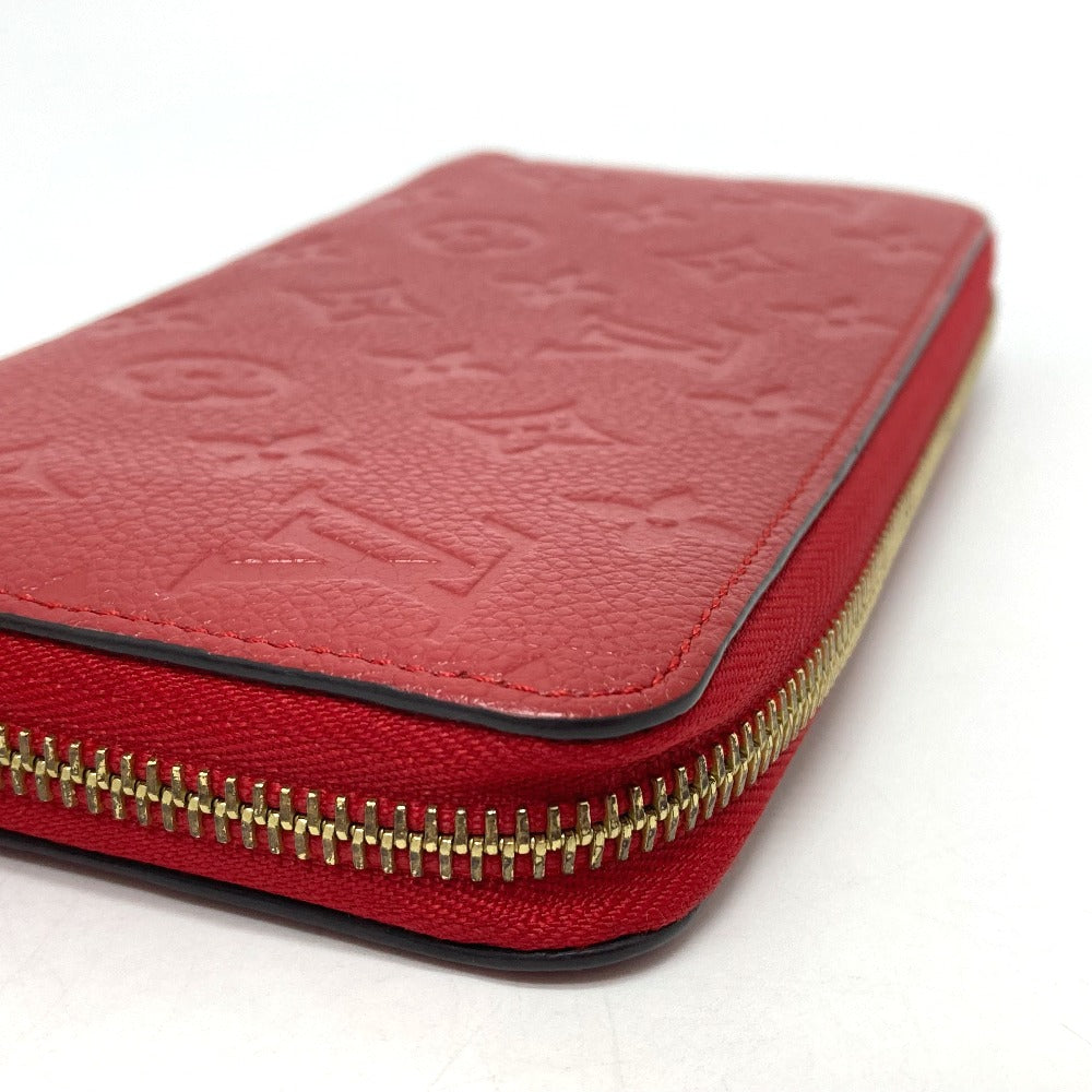 LOUIS VUITTON Long Wallet Purse M61865 Monogram Ann Platt Leather Red Monogram Ann Platt Zippy wallet unisex(Unisex) Used Authentic