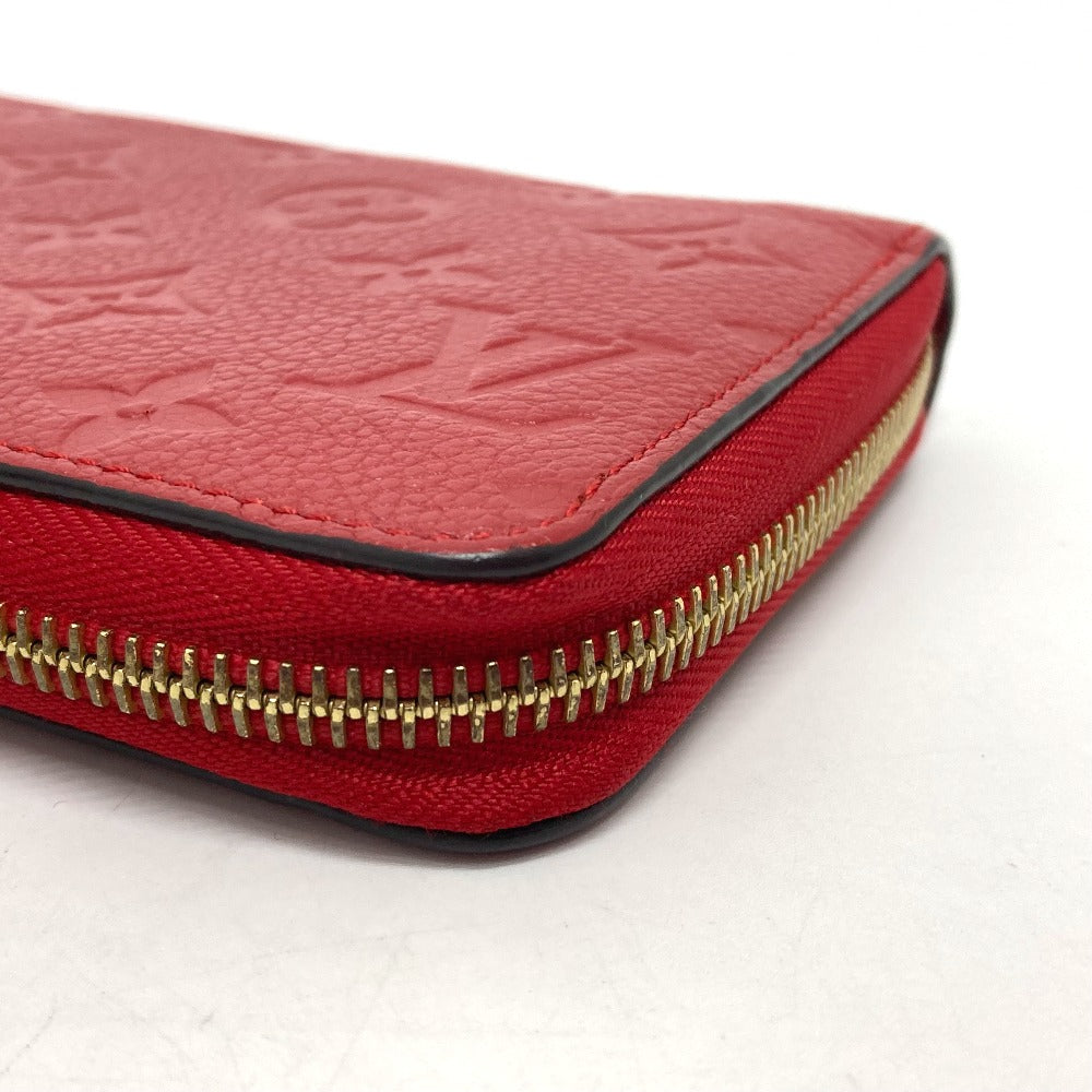 LOUIS VUITTON Long Wallet Purse M61865 Monogram Ann Platt Leather Red Monogram Ann Platt Zippy wallet unisex(Unisex) Used Authentic