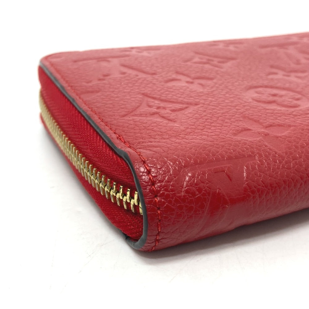 LOUIS VUITTON Long Wallet Purse M61865 Monogram Ann Platt Leather Red Monogram Ann Platt Zippy wallet unisex(Unisex) Used Authentic