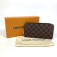 LOUIS VUITTON Long Wallet Purse N60046 Damier canvas Brown Damier Zippy wallet Women Used Authentic