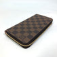 LOUIS VUITTON Long Wallet Purse N60046 Damier canvas Brown Damier Zippy wallet Women Used Authentic