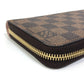 LOUIS VUITTON Long Wallet Purse N60046 Damier canvas Brown Damier Zippy wallet Women Used Authentic