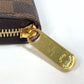 LOUIS VUITTON Long Wallet Purse N60046 Damier canvas Brown Damier Zippy wallet Women Used Authentic