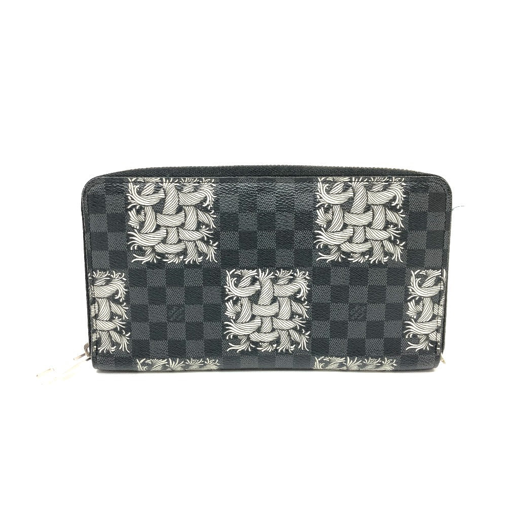 LOUIS VUITTON Long Wallet Purse ‚m61214  Damier Grafitto Canvas black Graphite Christopher nemes mens Used Authentic